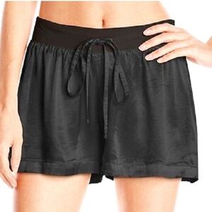 PJ Harlow Mikel Women's Black Satin Sleep Shorts | Large